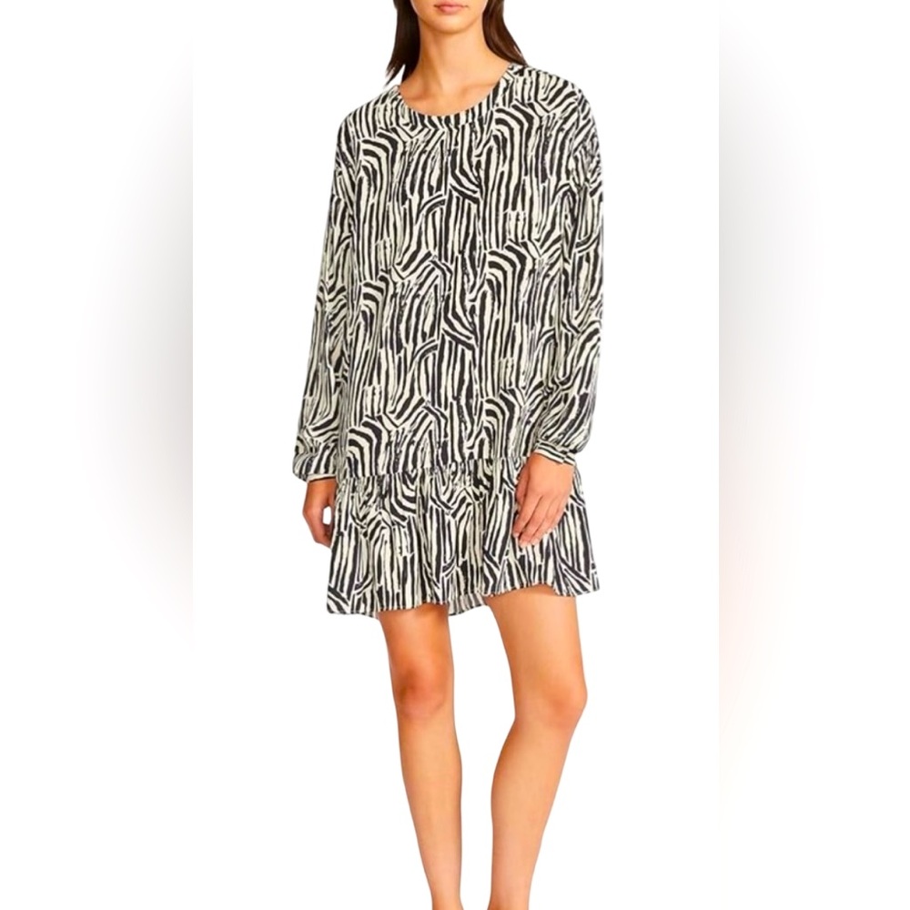 Betsey Johnson Size XS NWT Black White Zebra Print Ruffle Hem Dress (042) - Picture 1 of 11